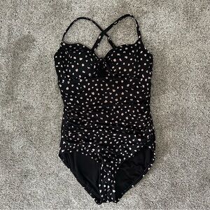 Trimshaper |  Black/Brown Bathing Suit, Size 10